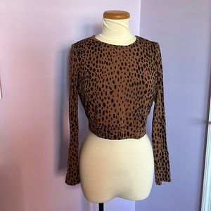Big cat print crop top